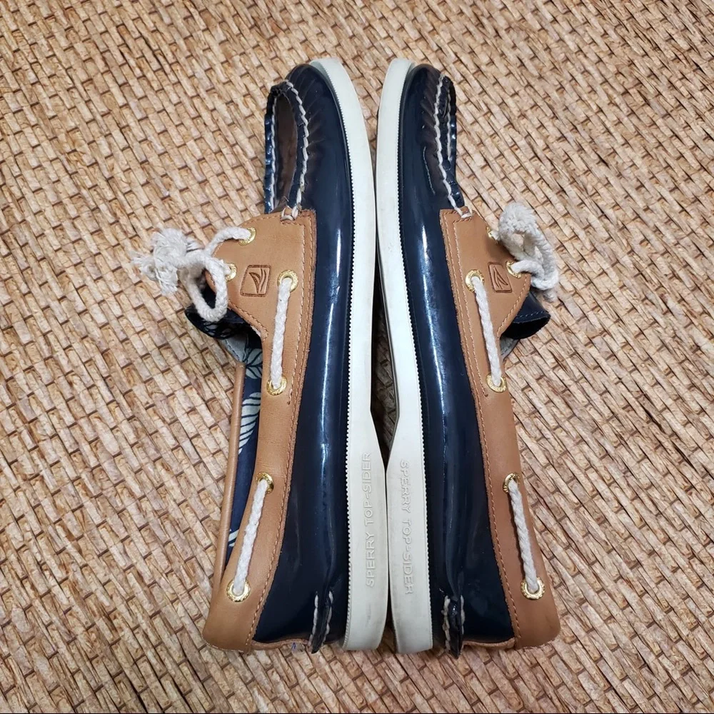 Sperry Top Sider Navy Brown Size 7.5